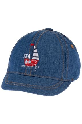 1 Yaş %100 Koton Erkek Bebek Şapkası - Infant Boy Caps - Pamuk Denim Şapka - Siperlikli - Lastikli şapka20ay