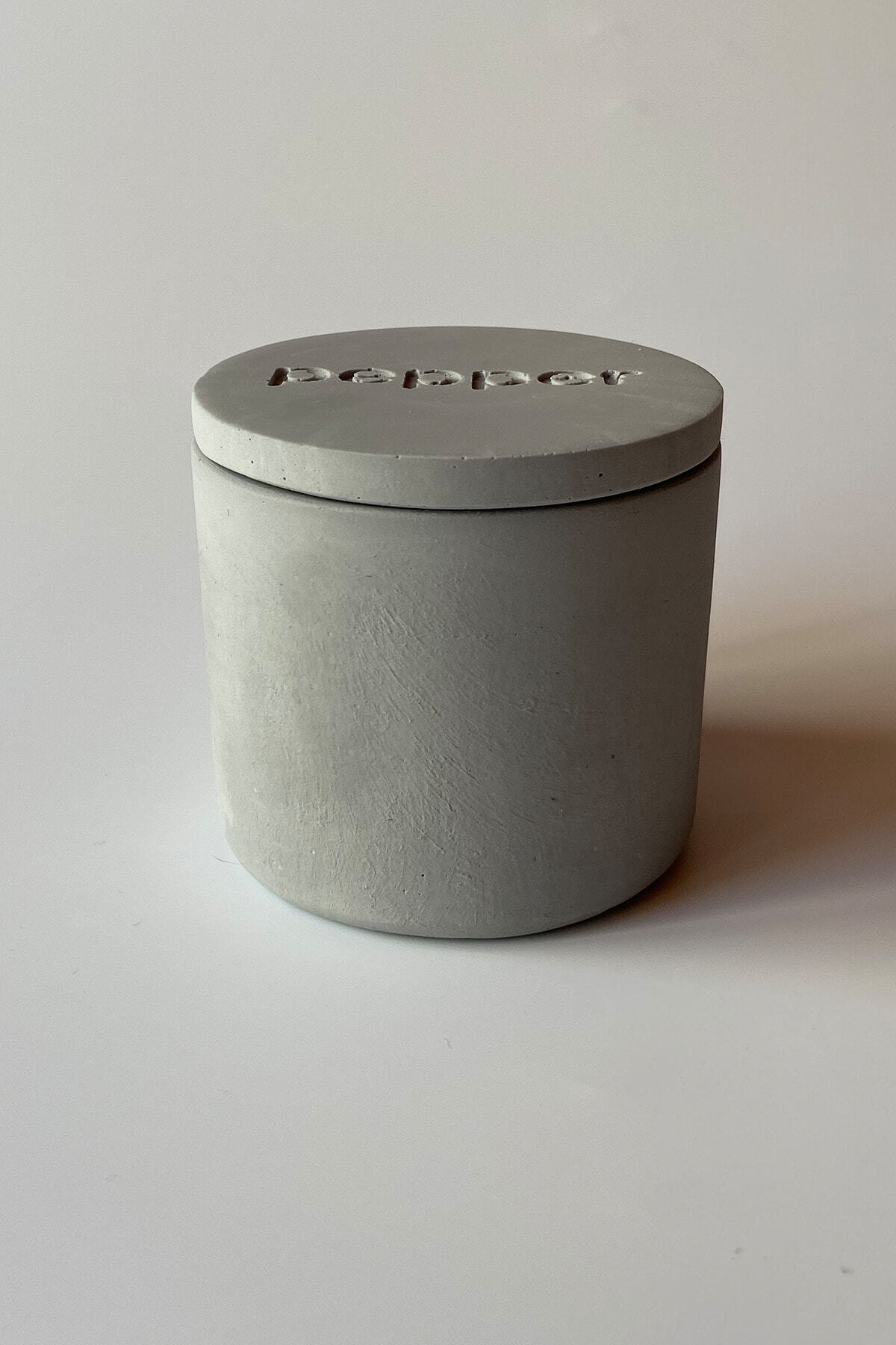 sin istanbul-Concrete Pepper Shaker with Lid Gray 3