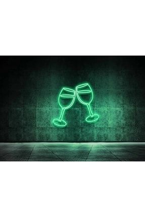 Kadeh Bardak Cheers- Neon Led Dekoratif Duvar Yazısı Aydınlatması Gece Lambası SMC-1008