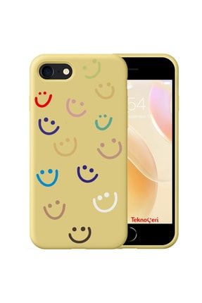 Iphone Se 2 ( Se 2020 ) Smile Gülücük Desenli Içi Kadife Lansman Silikon Kılıf se2smilelansman