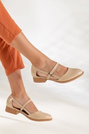 Mary Kısa Topuklu Rugan Ayakkabı Ten mary-2020