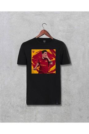 As Roma Futbol Takım Paulo Dybala Özel Tasarım Baskılı Unisex Siyah Tişört 0802717sda161318