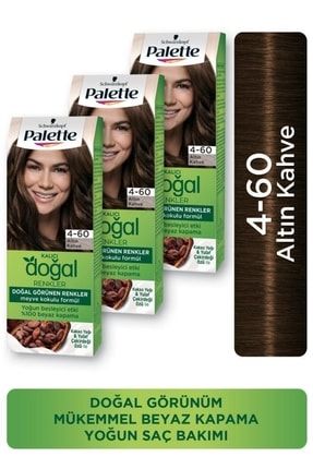 Kalıcı Doğal Renkler Saç Boyası 4-60 Açık Çikolata Kahve X 3 Adet SET.HNKL.2512