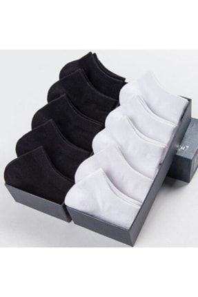 1. Kalite 10 Çift Dikişsiz Siyah Erkek Patik Çorap Bilek Boy LMNCRP75008