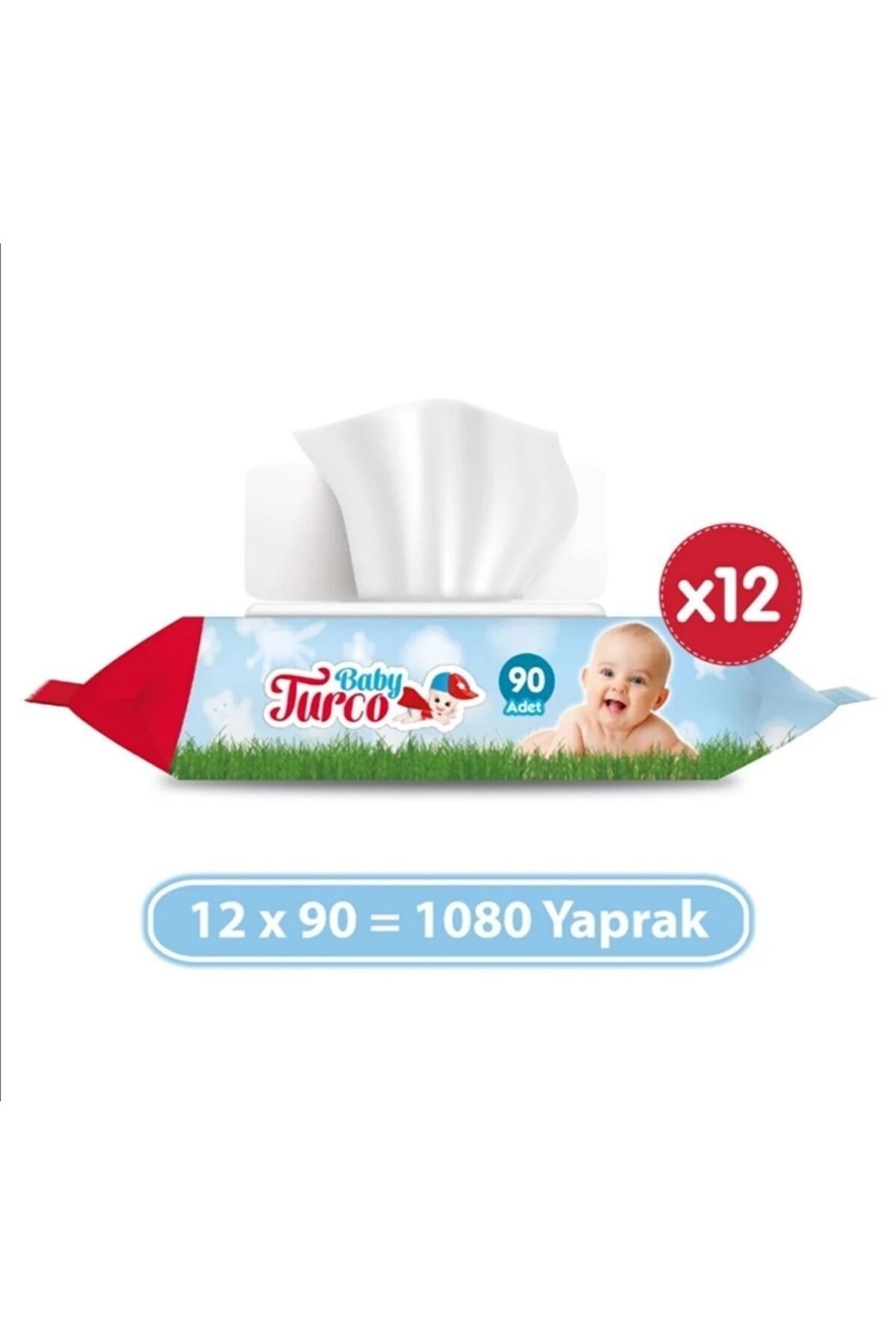 Baby Turco Islak Bebek Havlusu 12x90 Yaprak GU6730