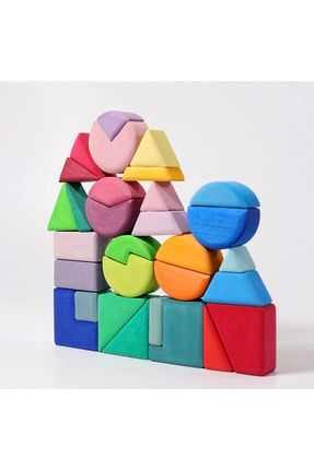 Waldorf Ahşap Şekilli Puzzle Bloklar - Kare, Üçgen Ve Daire ahşapşekil