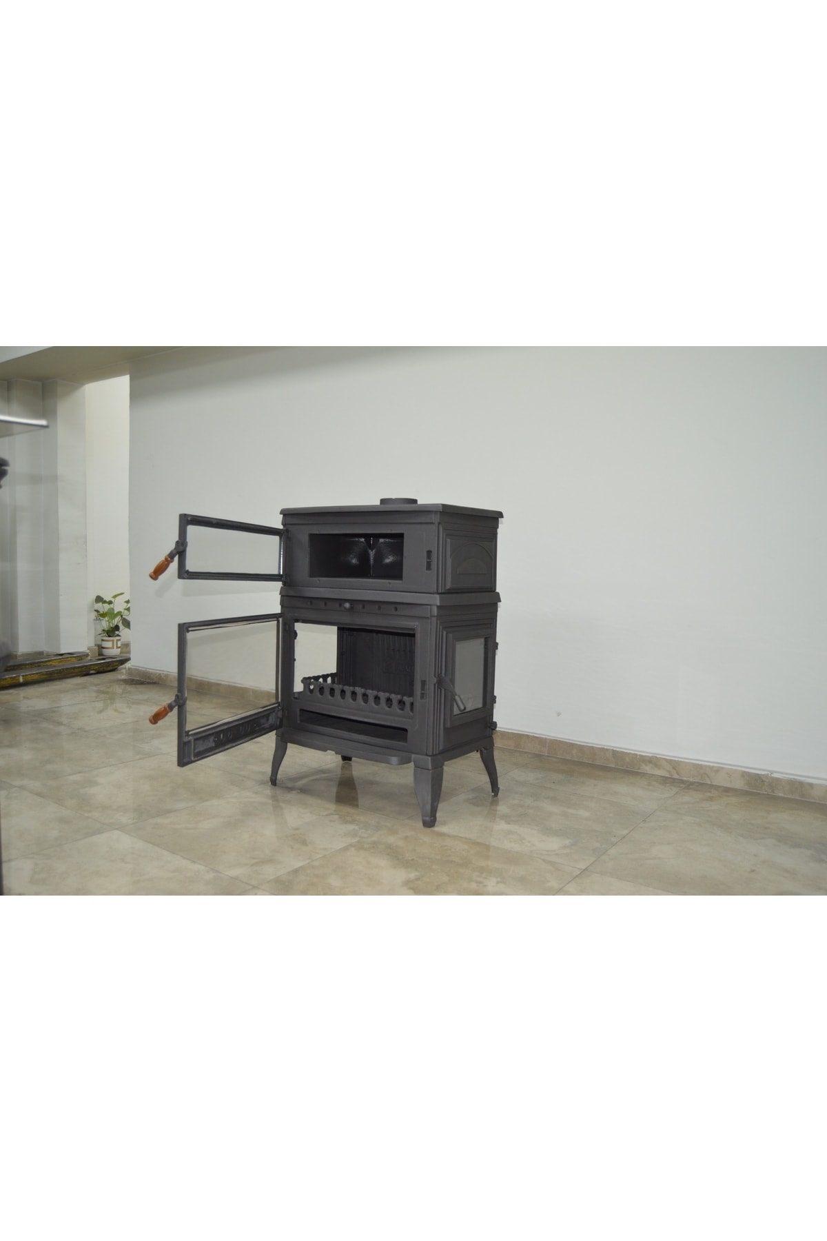 flamestove Retro Lüd Dik Fırınlı Yk Döküm Şömine Soba Fs045yk