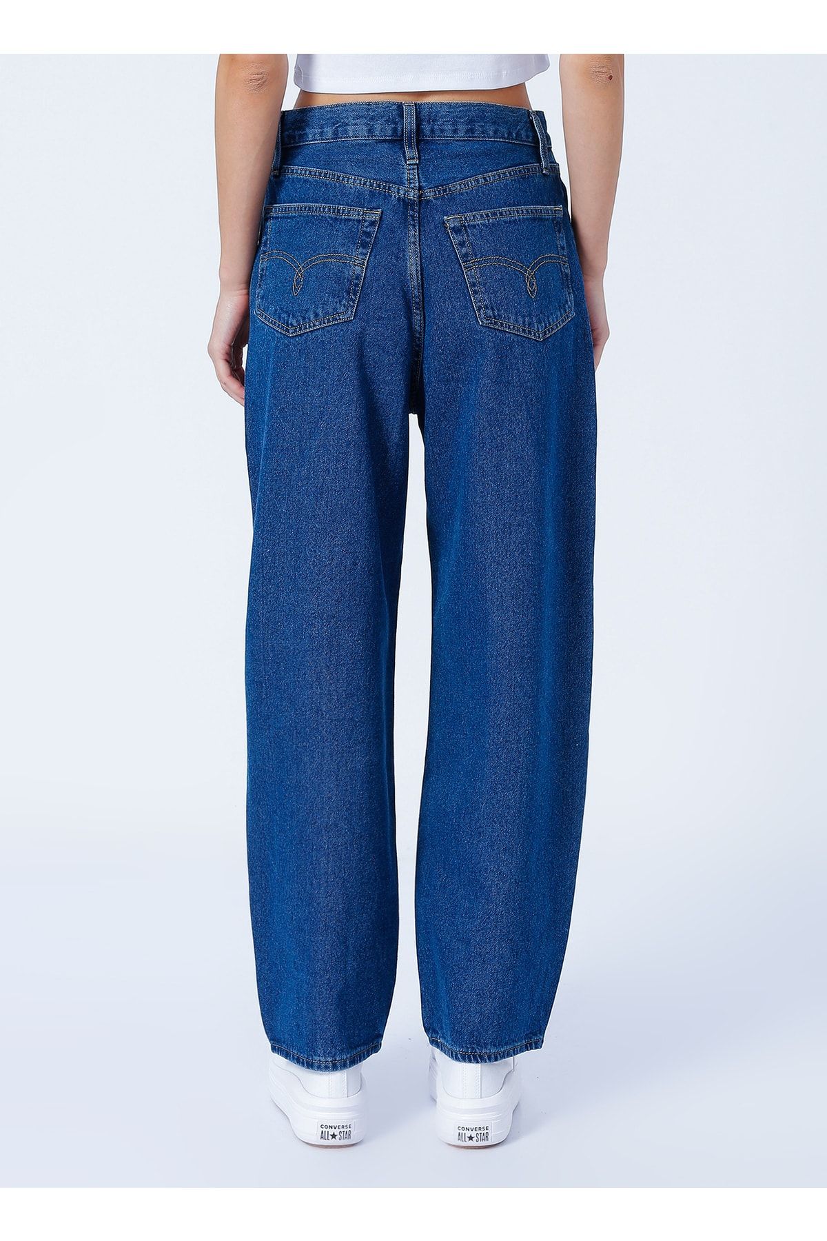LİMON COMPANY-Lemon High Waist Regular Fit Indigo Damen Jeanshose Mersey 4