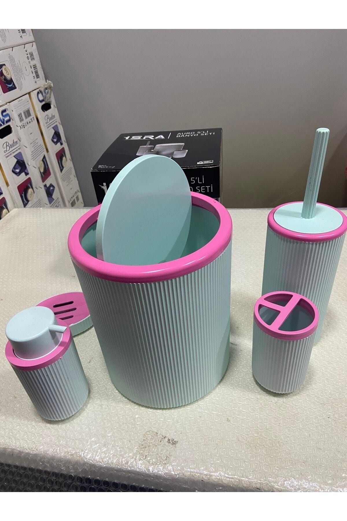 İsra-Auro Green 5 Piece Bathroom Set - Acrylic 2