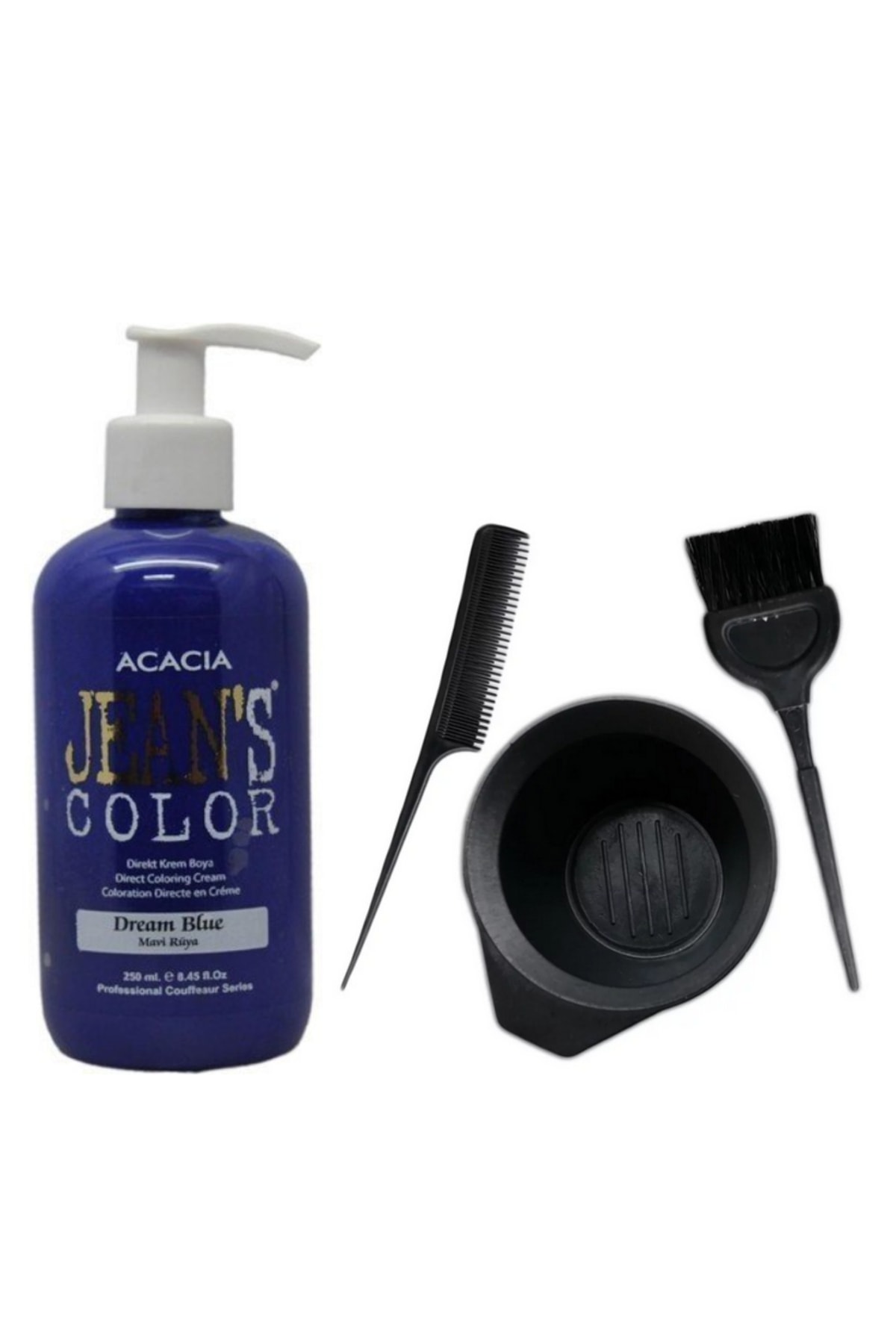 Acacia Jeans Color Saç Boyası Mavi Rüya 250ml Ve Saç Boya Kabı Seti