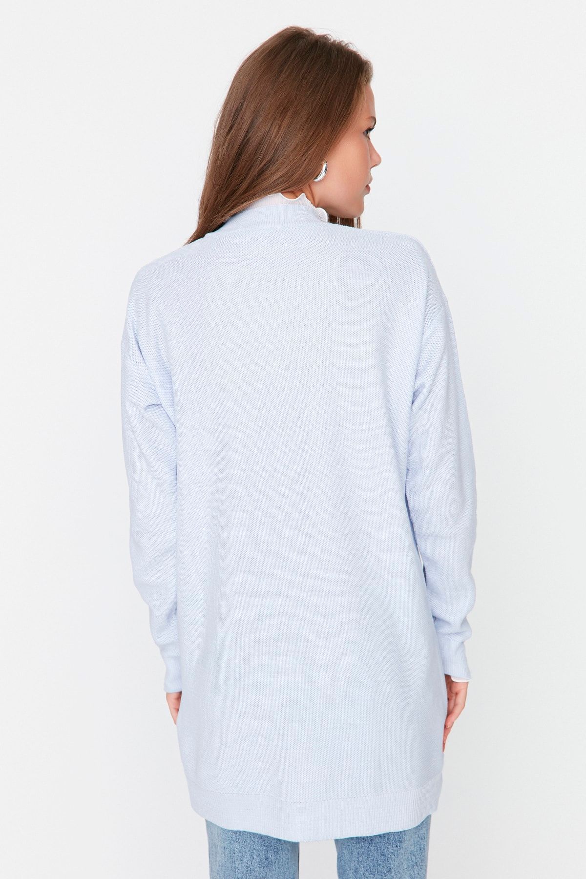 Trendyol Modest Açık Mavi Kolları İnci Detaylı Triko Kazak TCTAW23AK00027 RN9714