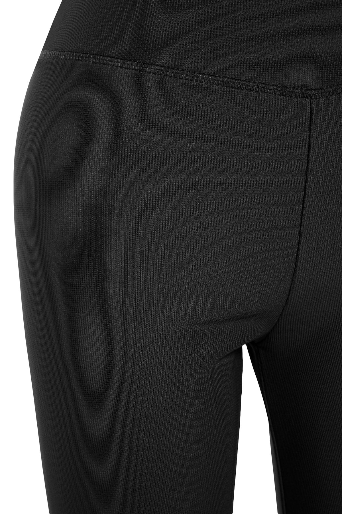 Trendyol Curve-Jambiere negre tricotate cu nervuri cu talie înaltă TBBAW23AY00009 6