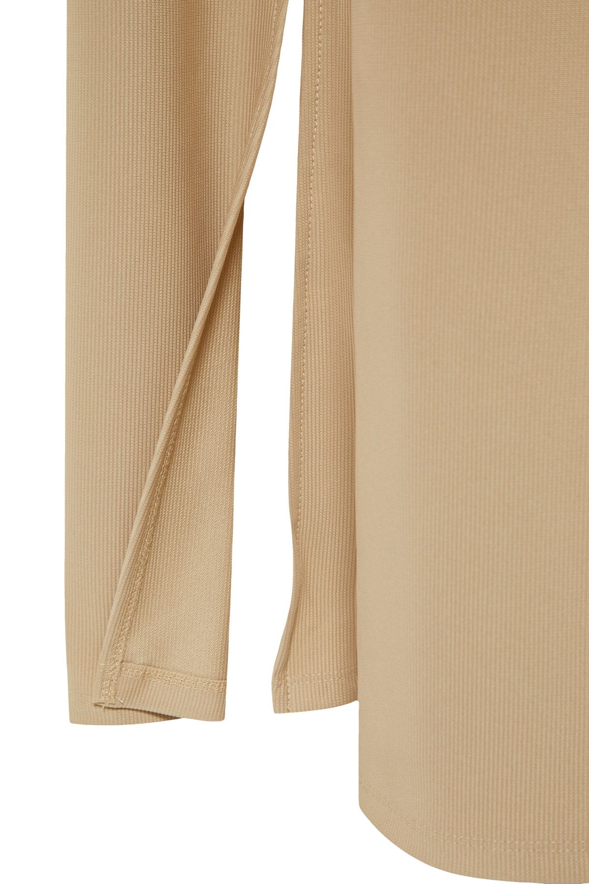 Trendyol Curve-Pantaloni evazați bej - picior spaniol, despicat, mărime mare TBBAW23AR00030 6
