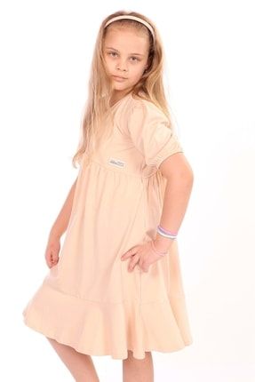 Kız Çocuk Arma Detaylı Elbise 22356