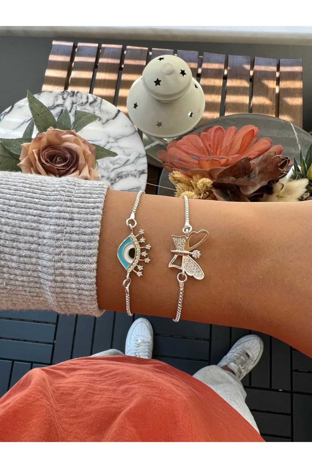 jackferrero Women s Silver Color 2 Piece Combination Bracelet Set
