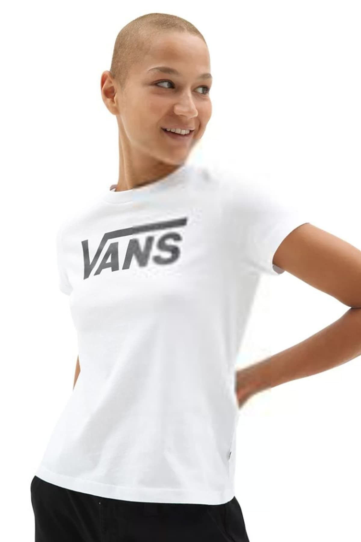 تی شرت سفید یقه خدمه طرح چاپی مدل ساده آستین کوتاه زنانه ونس Vans (برند آمریکا)