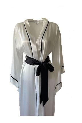 Özel Tasarım Beyaz Yarasa Kol Kimono ' Liza In White Sands' KMN013
