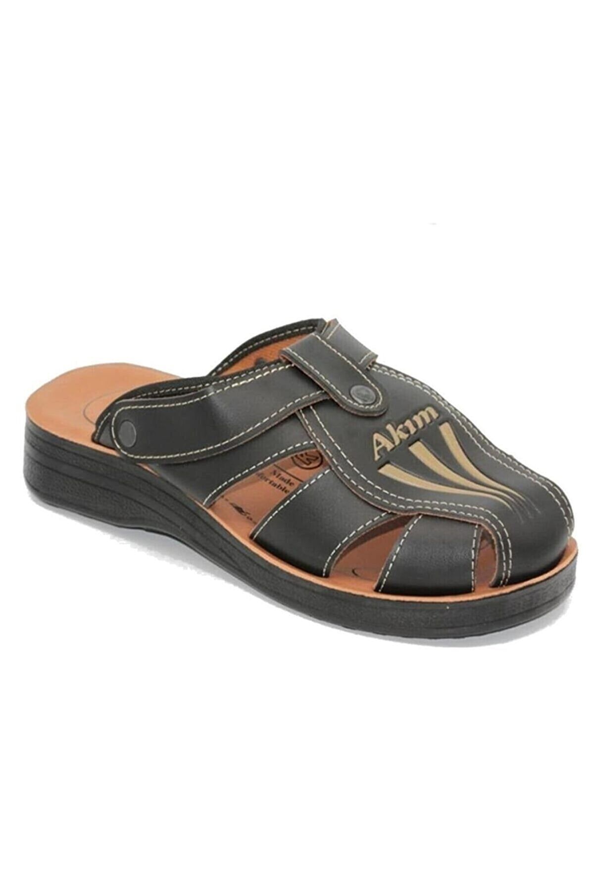 Seher Closed Front Anatomical Men s Slippers Sandals Black Large
