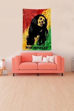 Çok Renkli Bob Marley Leke Tutmaz Kadife Kumaş Duvar Örtüsü Duvar Halısı Tapestry WLLMIX1