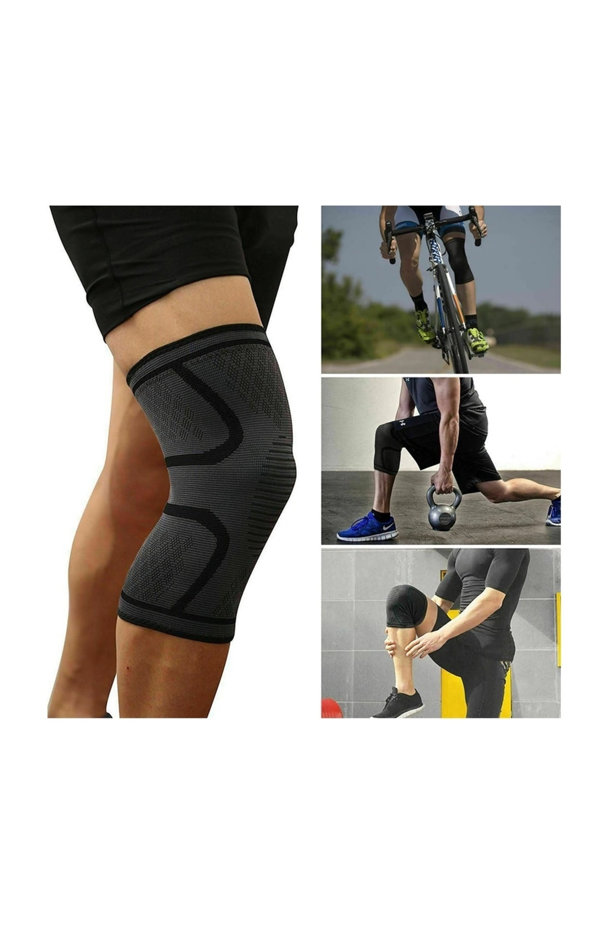 SYNOPE Worthwhil 1 Adet Elastik Diz Pedleri Antrasit Sporcu Dizlik Diz Bandajı Bisikletçi Diz Pedi
