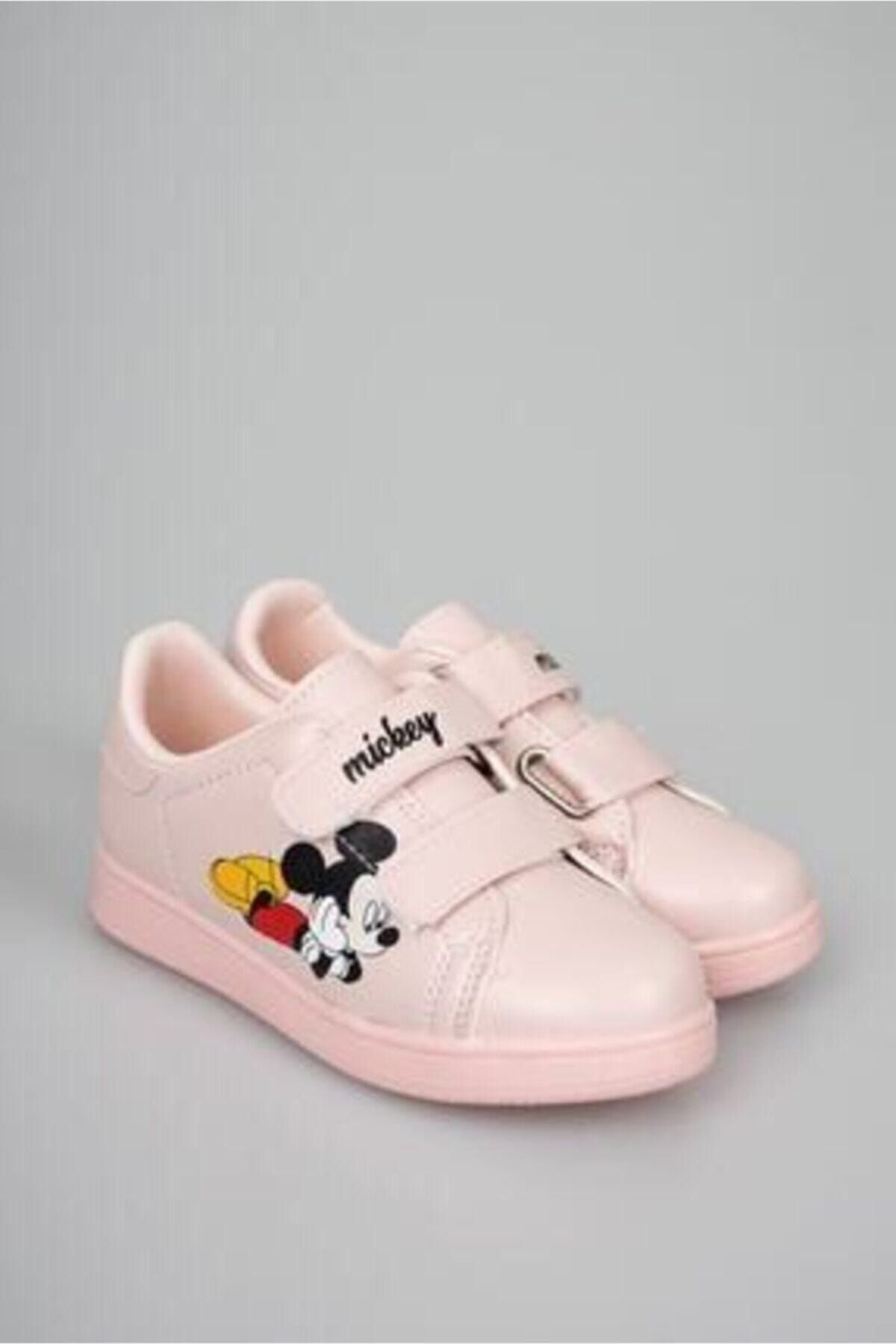 Talika Unisex Çocuk Pudra Cırtlı Günlük Spor Ayakkabı Miki Pembe Spor