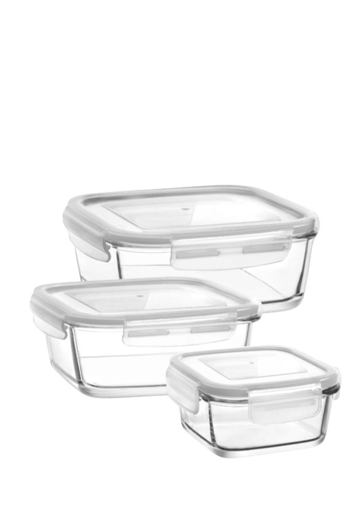 Lav Fresco 3-Piece Glass Food Storage Containers Set with Pink Locking Lids