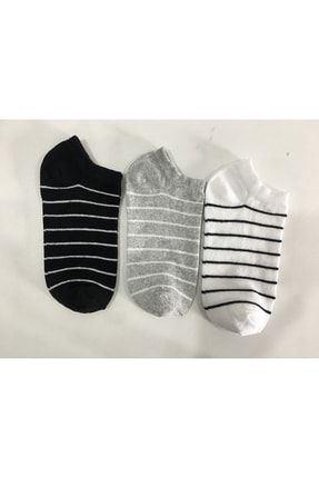 Pamuklu Çember Desen Patik Çorap 3 Çift FSH28
