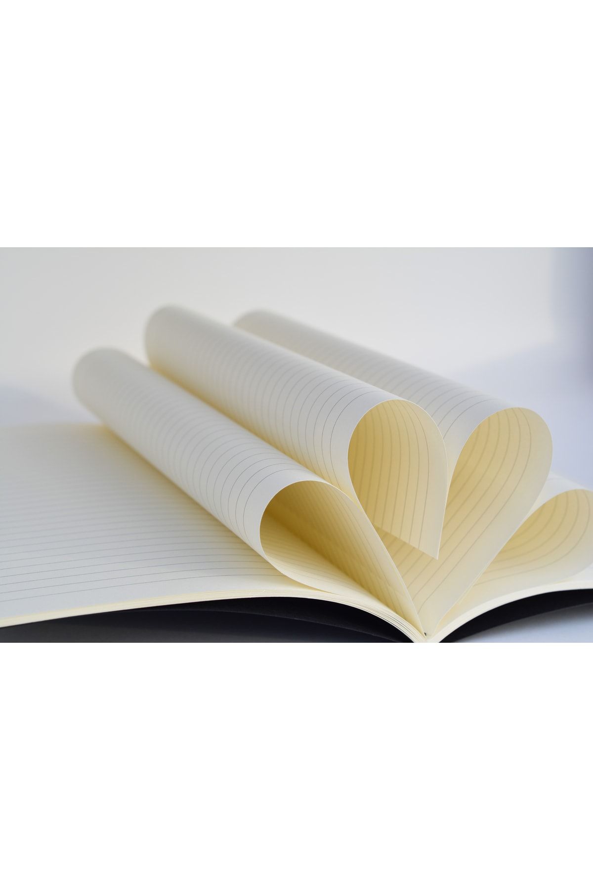 Fark Tanıtım-Tailor Stitched 4-Line Notebook, Black Cover Notebook, 40 Sheets (80 Pages) 4