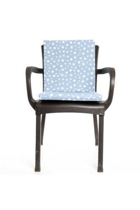 Mavi Yıldız Desenli Sandalye Minderi 4'lü MERTM000467