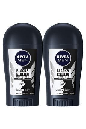 Men Erkek Stick Deodorant Black&white Invisible Original, 48 Saat Anti-persiprant Koruma 40mlx2 SET.NVE.269
