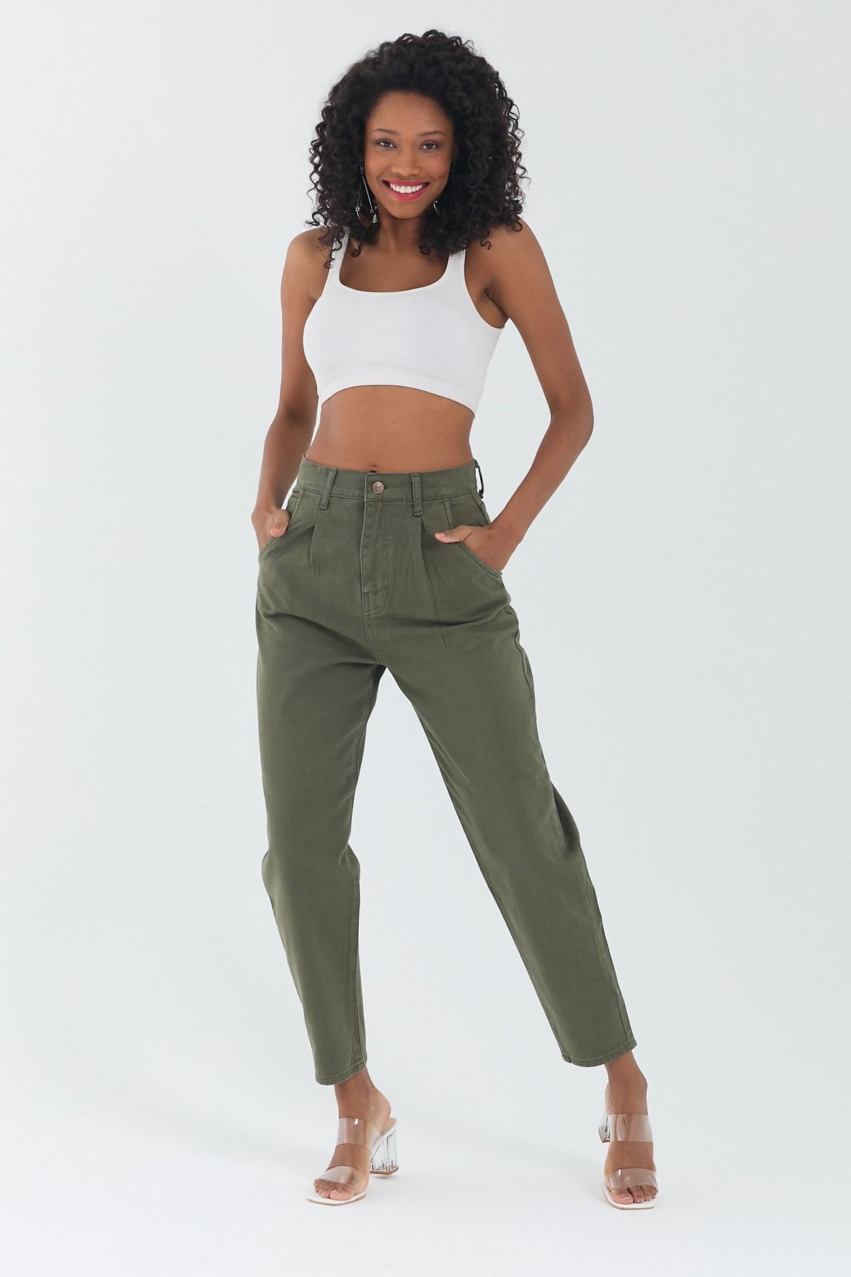 cracpot Khaki Slouchy Trousers 3996 Trendyol