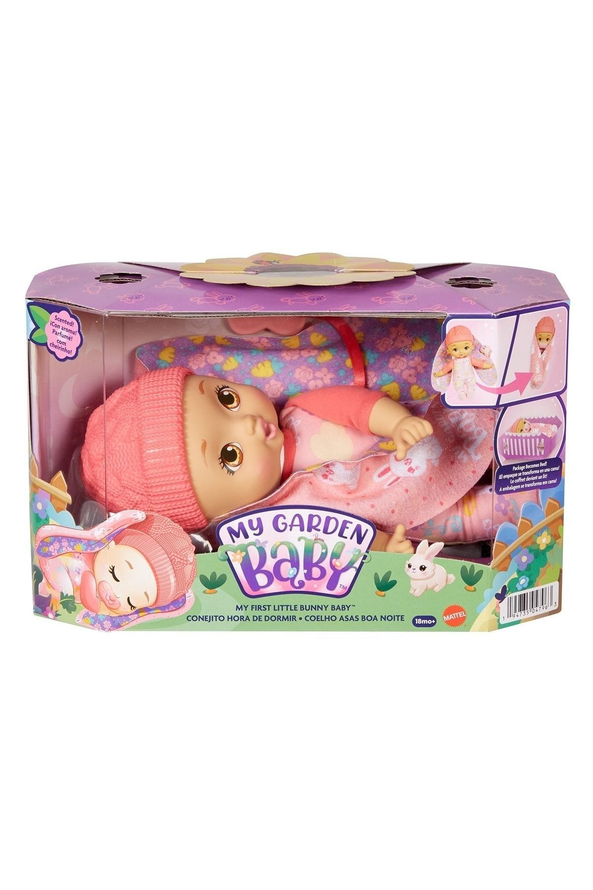 Mattel Kobal Hgc10 My First Rabbit Baby — розовый берет Baby My Garden Baby 0194735047963