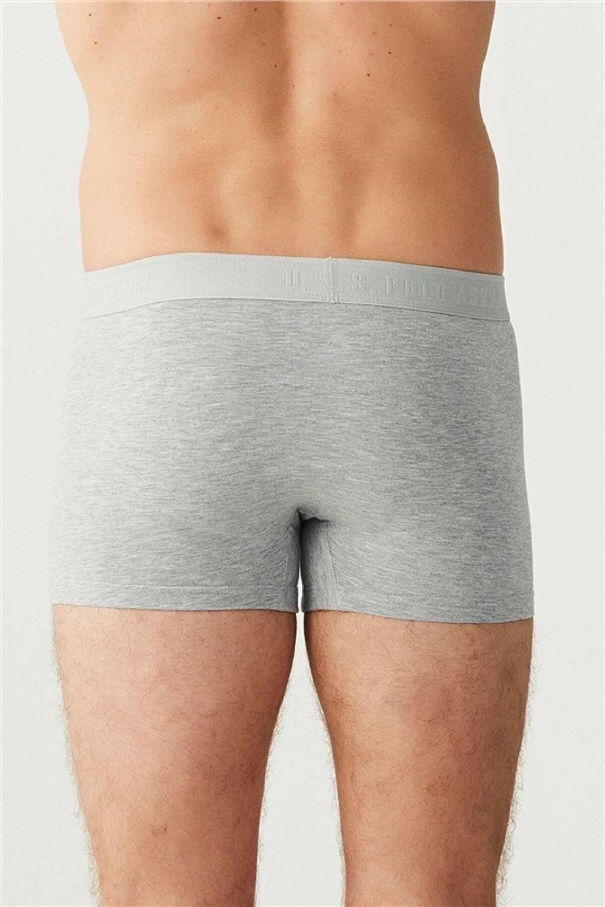 U.S. Polo Assn.-Ανδρικό μπόξερ 3 τεμαχίων Grey Melange Cotton Modal 4