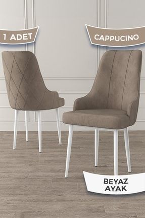 Trex Serisi, 1.sınıf Babyface Kumaş Cappucino Sandalye, Beyaz Metal Ayak 22TREX01BYZAYK