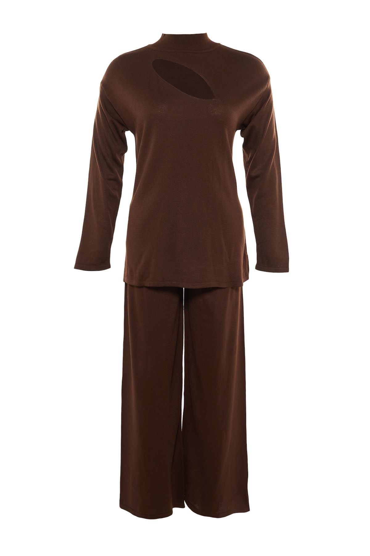 Trendyol Curve-Brown Cut Out Detailed Knitwear Top & Bottom Set 6