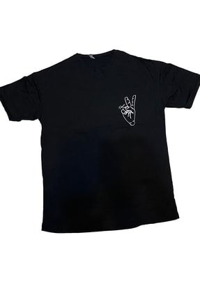 Barış Işaretli Baskılı Oversize Erkek T-shirt (BOL KESİM) 685128415