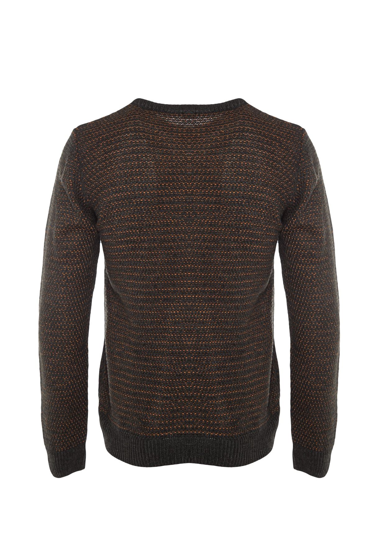 Antrasit Erkek Slim Fit Bisiklet Yaka Dokulu Kazak TMNAW22KZ0659