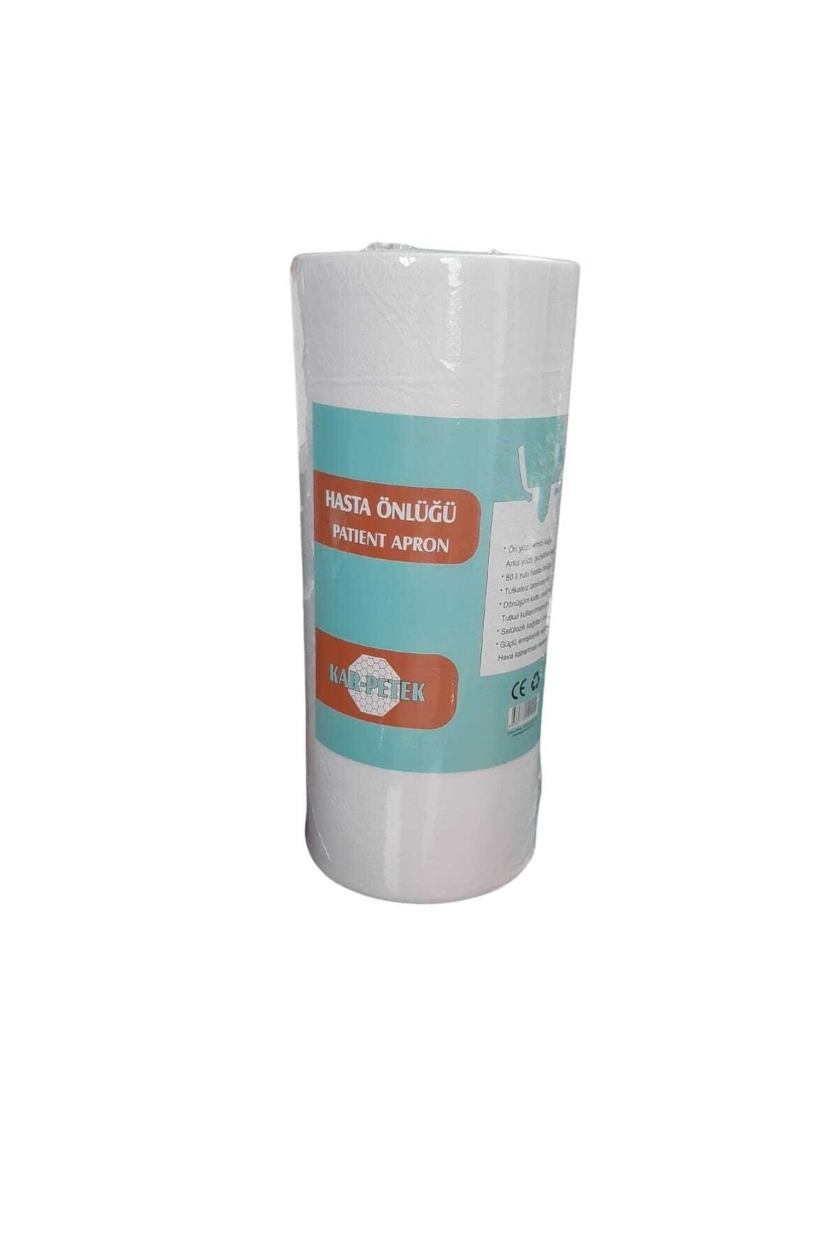 KARPETEK 4 Rulo Bağcıklı Beyaz Dental Dişçi Hasta Önlüğü 320 'li