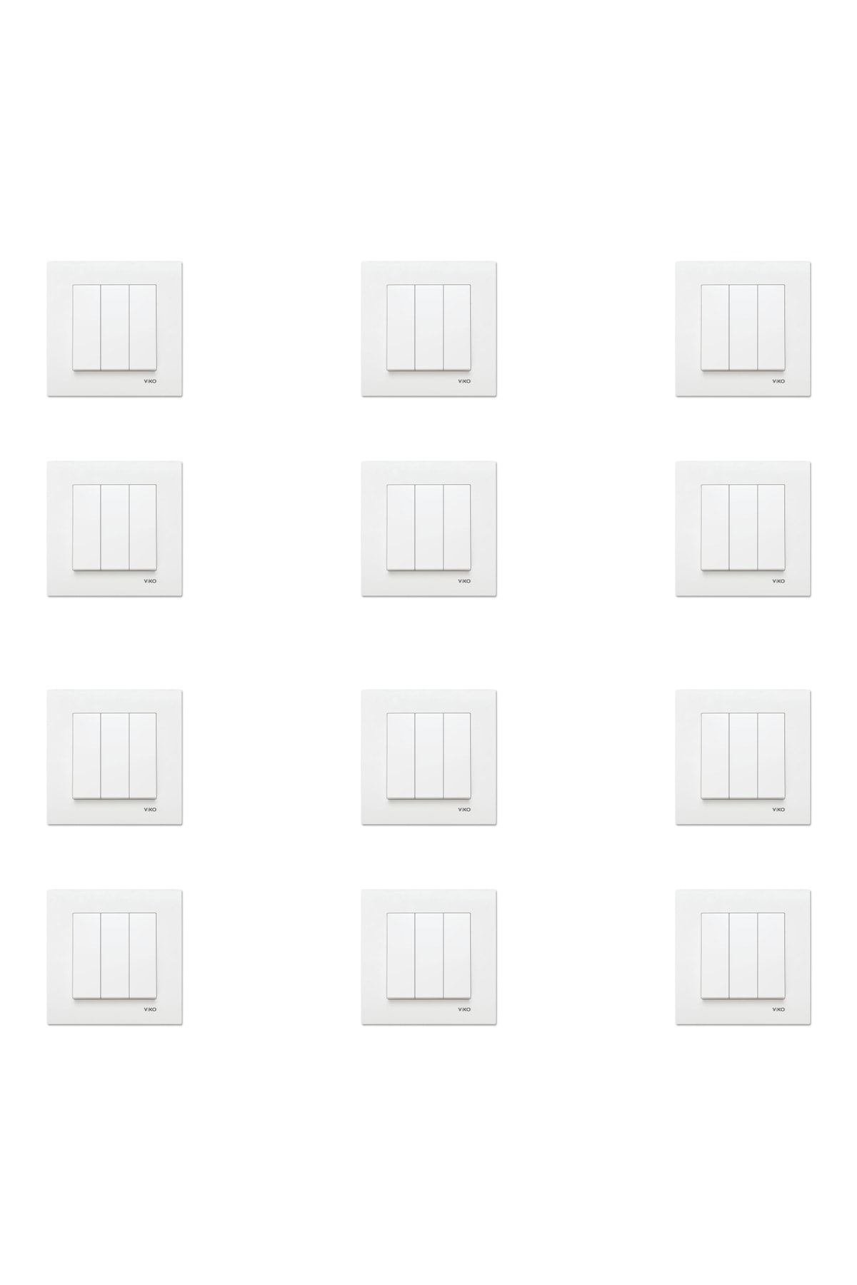 Tamer Elektrik-Viko Karre White Triple Switch 12 Pieces Including Frame90967068 1