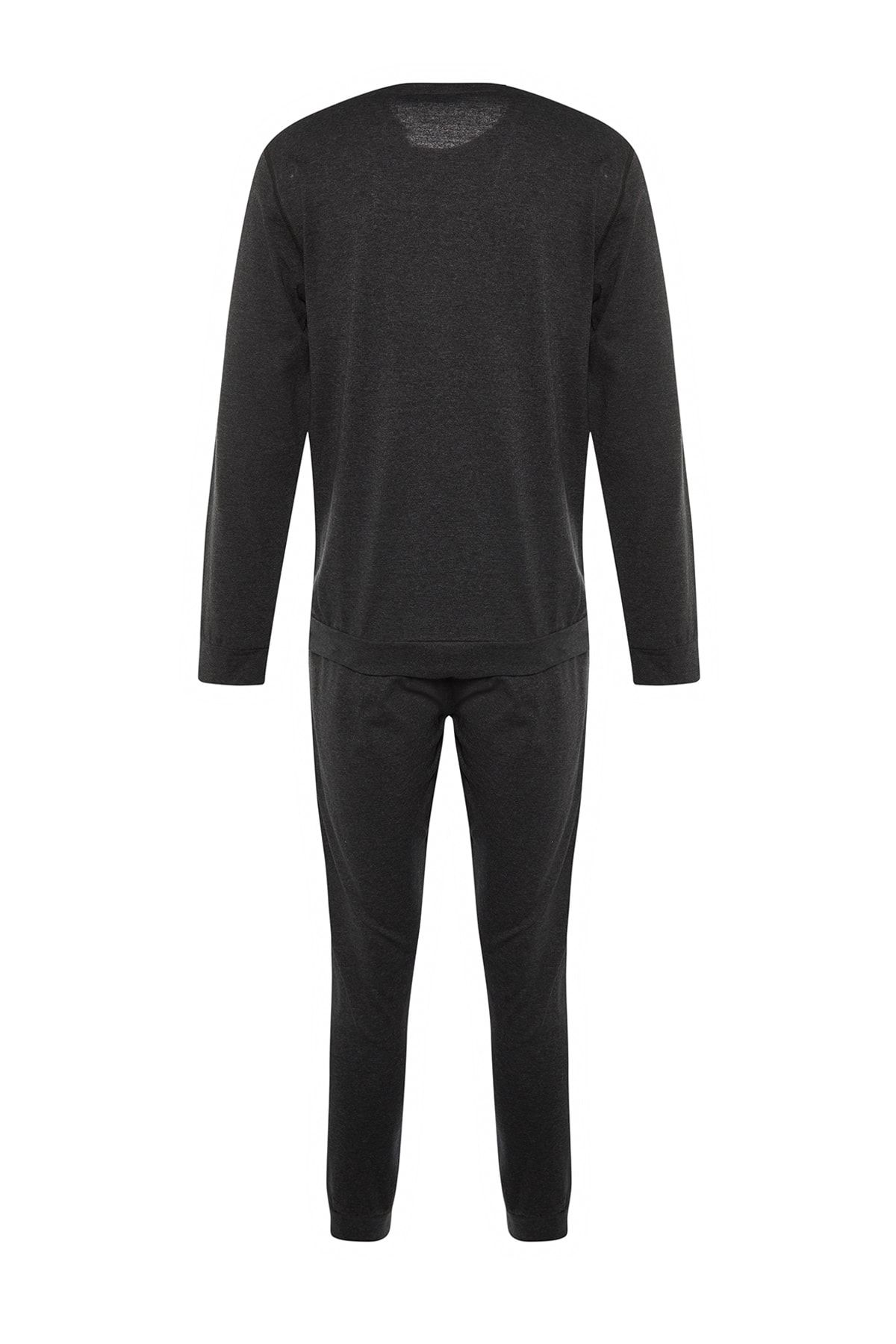 TRENDYOL MAN Erkek Antrasit Regular Fit Karyoka Dikişli Örme Pijama Takımı TMNAW23PT00016 ZR11176