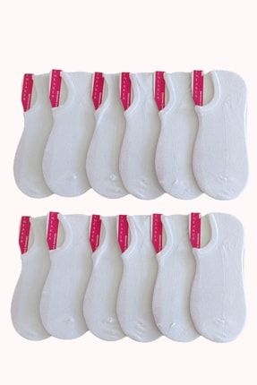 Kadın Bambu Sneaker Patik Çorap 12 Çift Beyaz OLR60048