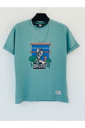 Erkek Baskılı Oversize T-shirt BRX1987