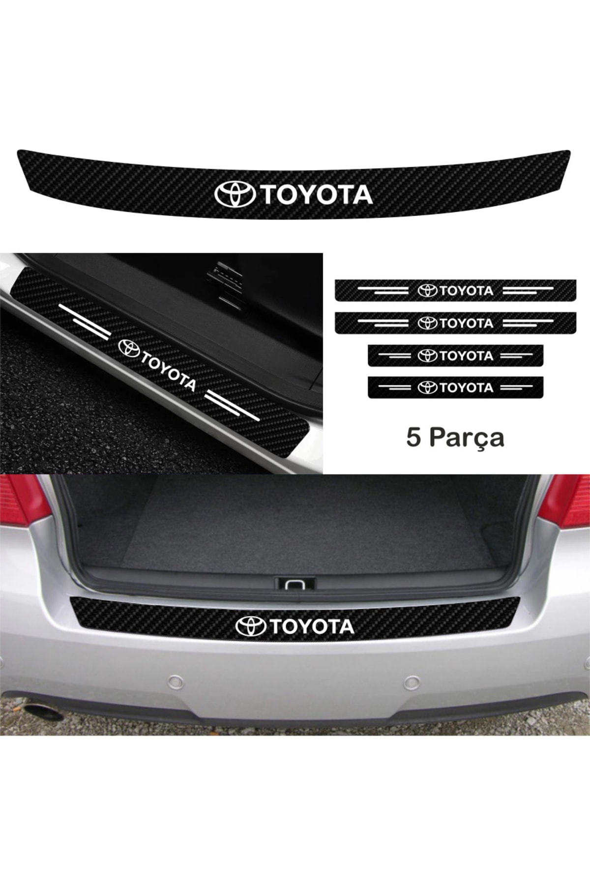 bigbest Accessory Auto Tie And Door Sill Sticker Set Carbon Compatible