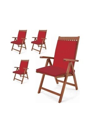 Kırmızı Sandalye Minderi (arkalıklı) 4 Lü mrt5566