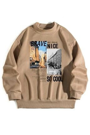 Brave Nice So Cool Baskılı Oversize Sweatshirt Unisex 135678