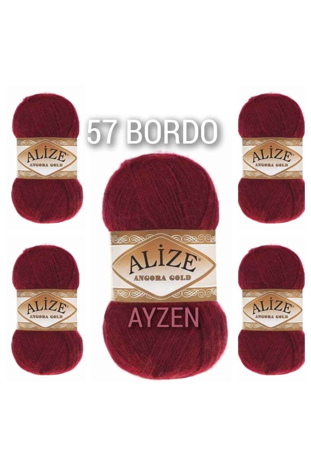 Ayzen Home Angora Gold Hand Knitting Lanyard 5 Pieces Package Color No : 57