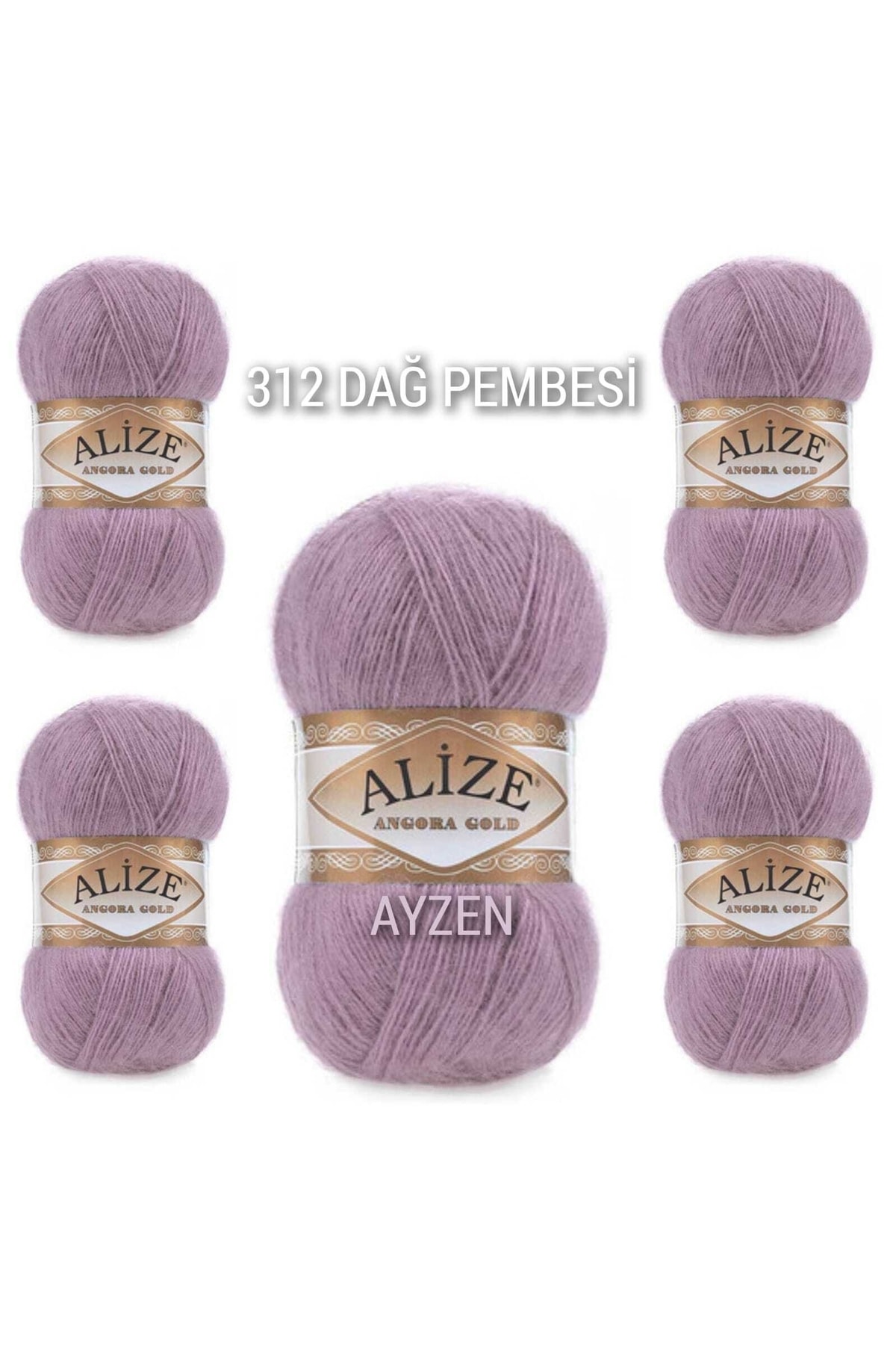 Ayzen Home Angora Gold Hand Knitting Lanyard 5 Pieces Package Color No : 312