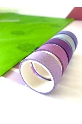 Renkli Dekoratif Kağıt Bant(3 MT) (5'Lİ) - Mor Tonlar PS3003