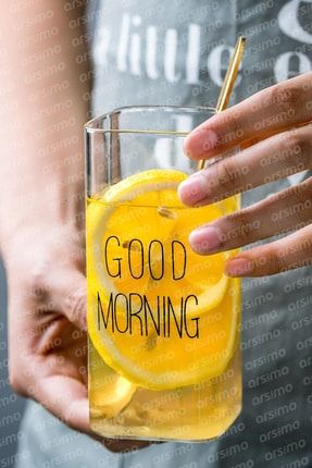 (2 Adet) Good Morning Dikdörtgen Isıya Dayanıklı Borosilikat Kokteyl Meşrubat Bardağı 380 Ml | 14 Cm ARS-DMR-1758-2