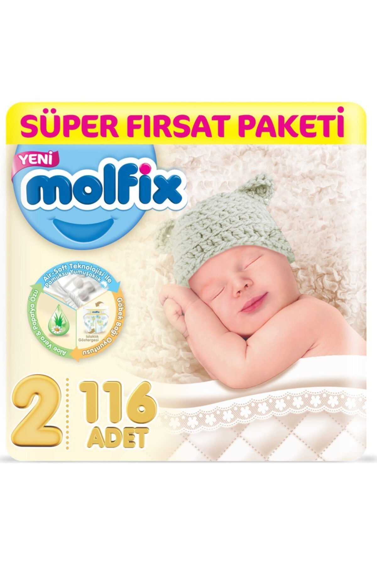 Molfix 2 Numara Mini Süper Fırsat Paketi 116 Adet